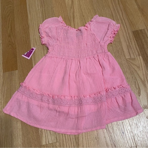 Vintage Disney Cinderella Dress NEW 90s 2T Seersucker Pink Princess Kids - Picture 4 of 4